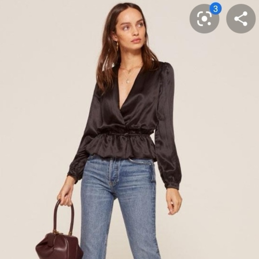 Reformation Satin Blouse